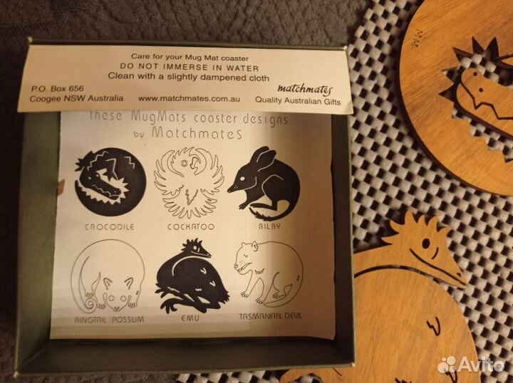 Подставки под чашку деревянные 6 шт. комплект