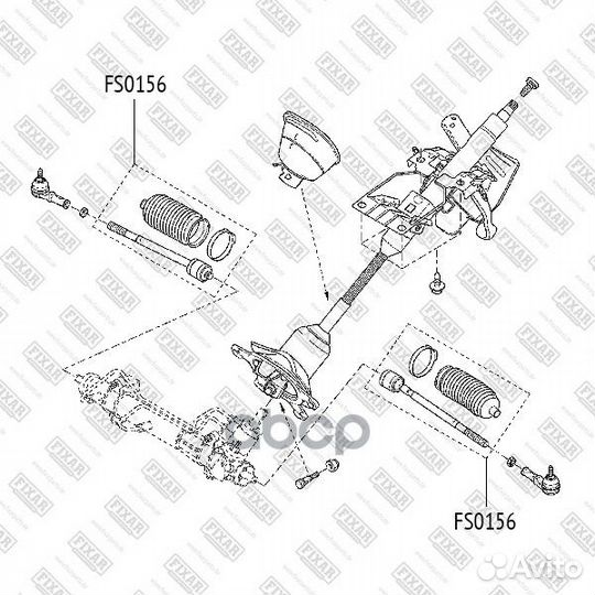 Тяга рулевая renault clio II 12/99- лев/прав.(б