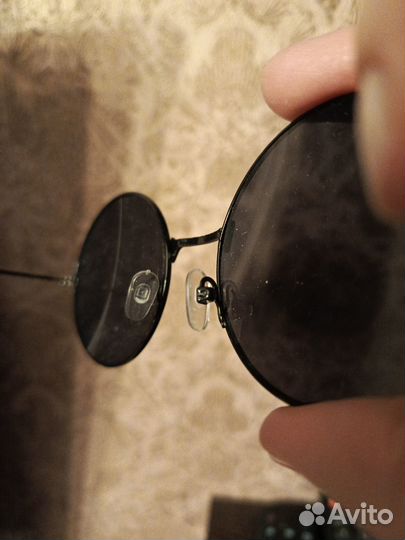 Солнцезащитные очки. Круглые. Зеркальные. Чёрные