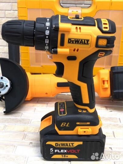 Мощный набор 2в1 DeWalt шуруповерт + ушм