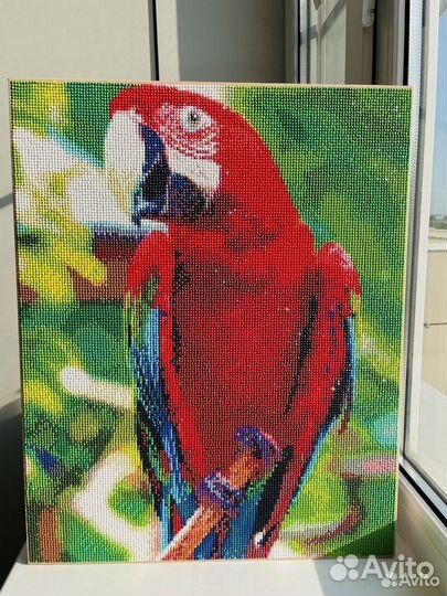 Алмазная мозаика готовая попугай