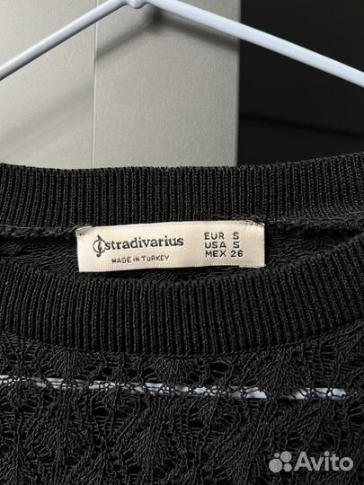 Топ stradivarius черный, сетка, размер S
