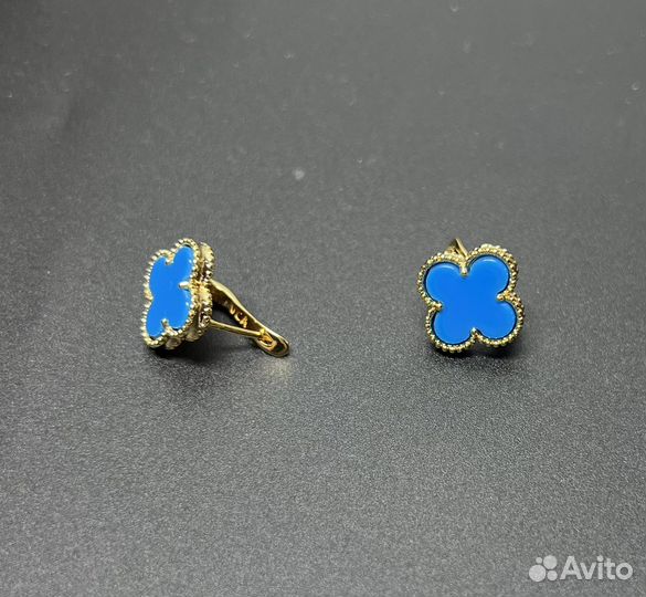 Серьги Ван Клиф синие