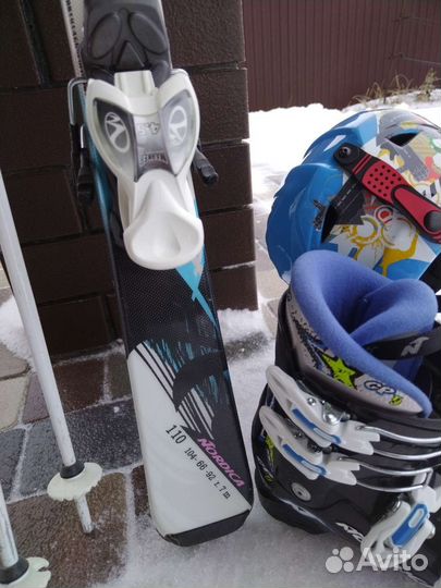 Лыжи горные+ ботинки детские