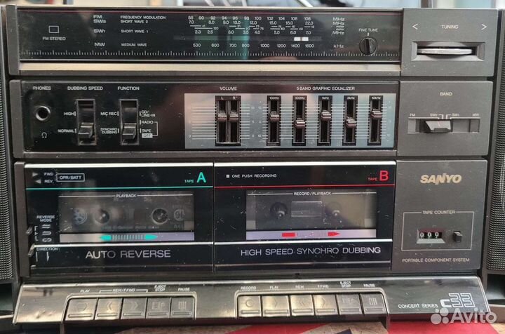 Магнитофон Sanyo C33 1990год