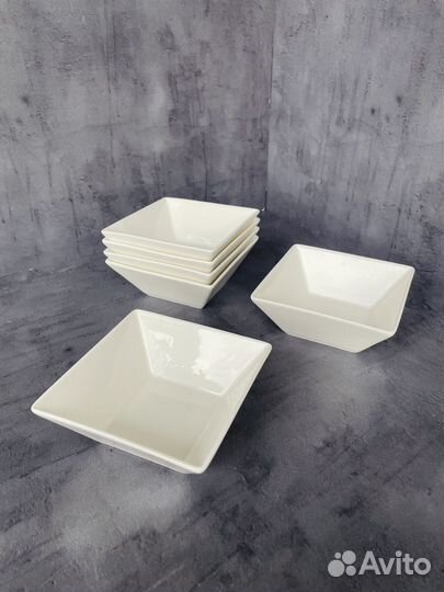 Салатник фарфоровый белый набор 6 шт