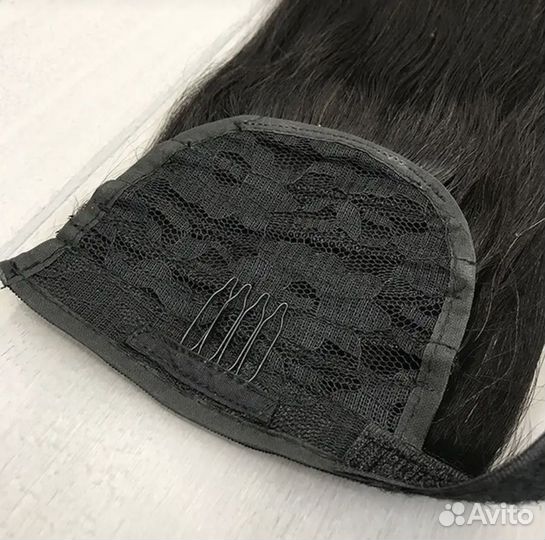 Накладной хвост из натуральных волос 40 см