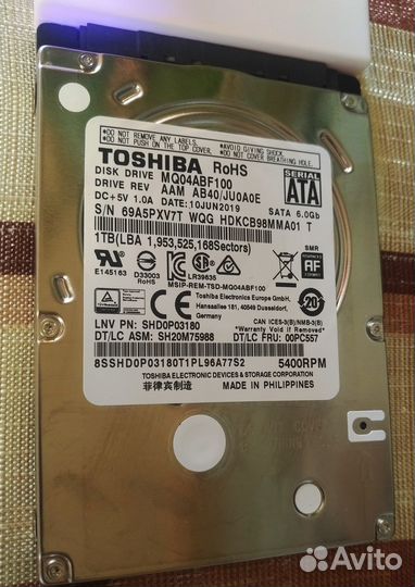 1 Тб диск для ноутбука Toshiba MQ04ABF100