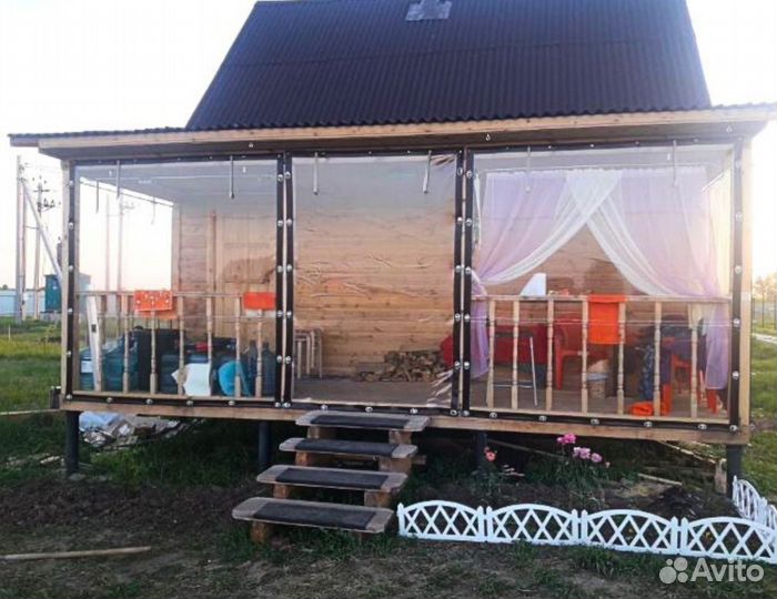 Мягкие окна для беседки веранды