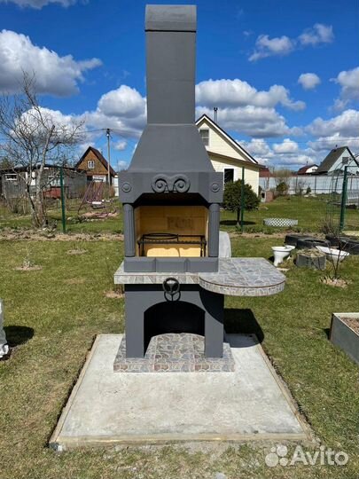 Печь барбекю с мангалом небольшая