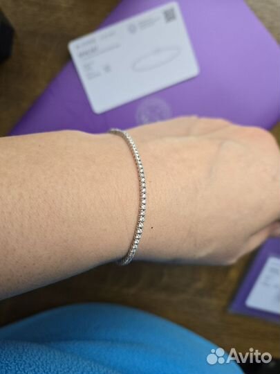 Золотой теннисный браслет с бриллиантами