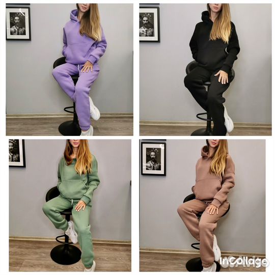 Костюм двойка тёплый трёхнитка на флисе 42-50