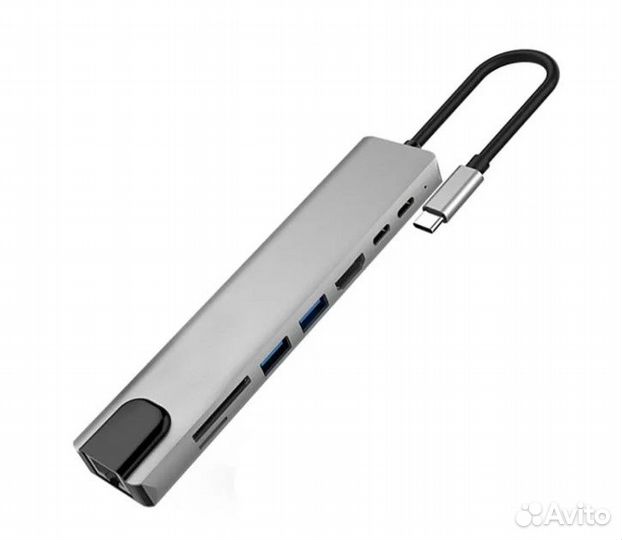 Usb type-c hub 8 в 1 хаб для MacBook и Windows