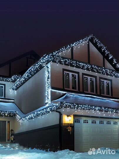 Украшение домов гирляндами