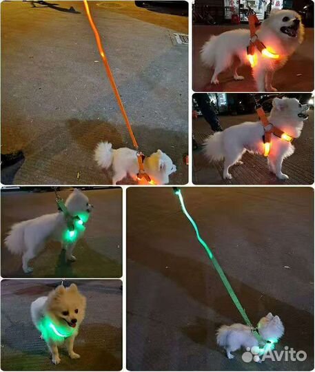 Шлейка с подсветкой новая на собак средних пород