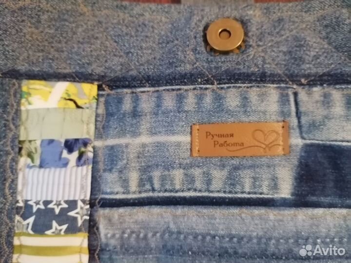 Сумка из джинсы ручной работы. Лоскутное шитьё