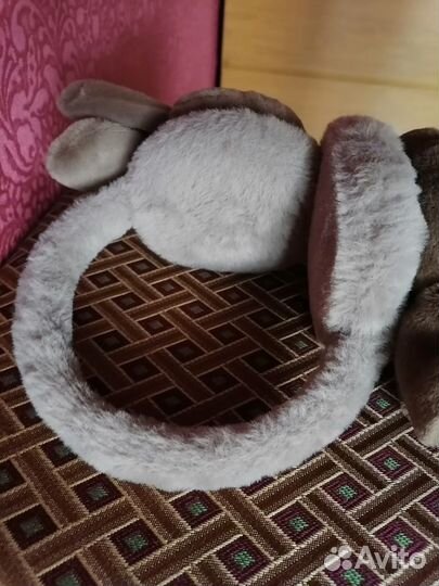 Меховые наушники с ушками зайца