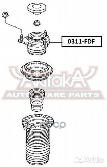 Опора амортизатора honda civic 06- 0311fdf asva