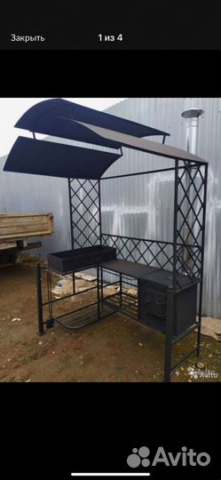 Мангал кованый с крышей