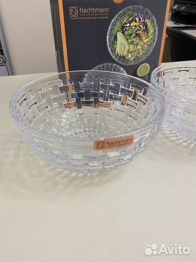 Набор хрустальных салатников 18 см, 2шт (Германия)