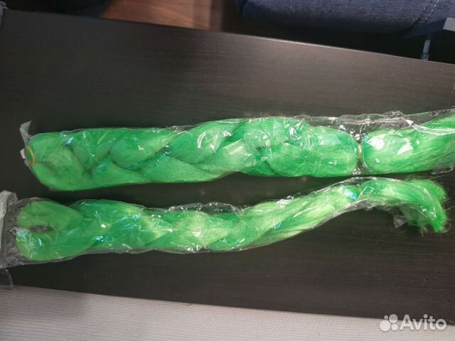 Зеленые синтетические волосы для плетения. Новые