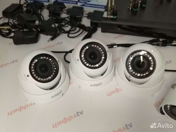 6 уличных камер полный к-т видеонаблюдения