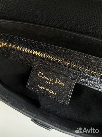 Сумка черная christian Dior saddle с ремнем