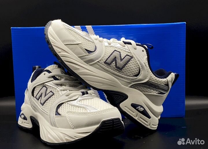 NB 530: Женские, белые, 36-41, для ярких луков