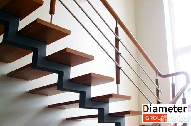 Установка маршевой лестницы на 2 этаж