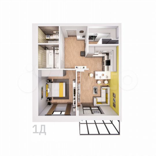 1-к. квартира, 51,7 м², 16/25 эт.