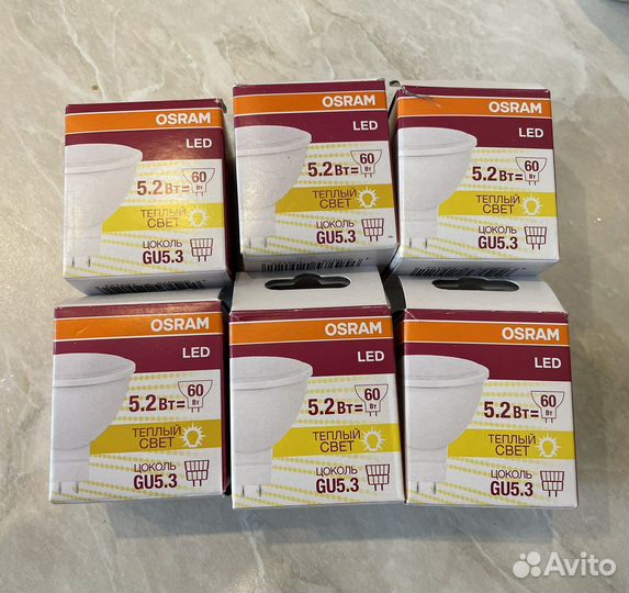 Лампа osram led star mr16 5.2 вт 3000к