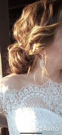 Свадебное украшение комплект гребень и серьги