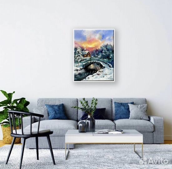 Картина «Зимний пейзаж», масло/ холст