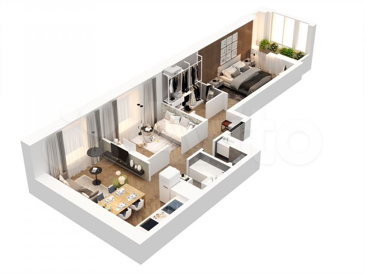 2-к. квартира, 60,9 м², 6/13 эт.