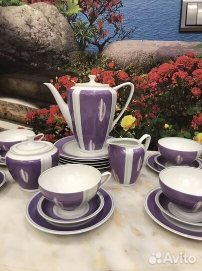 Сервиз антикварный 1960г Костяной ручной работы гд