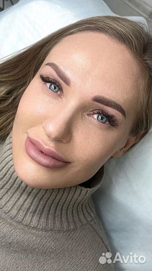 Перманентный макияж пудровые брови