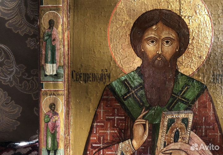 Икона Целитель чудотворец Антипий 19 век