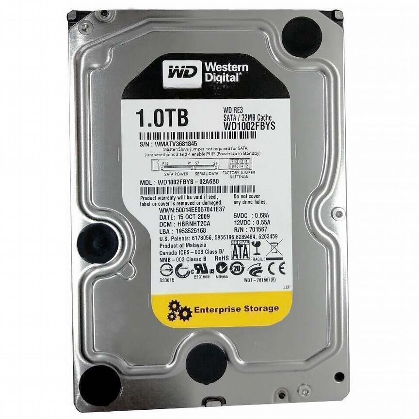 [WD1002FBYS] Жесткий Диск Western Digital 1tb Sata2 Wd1002fbys