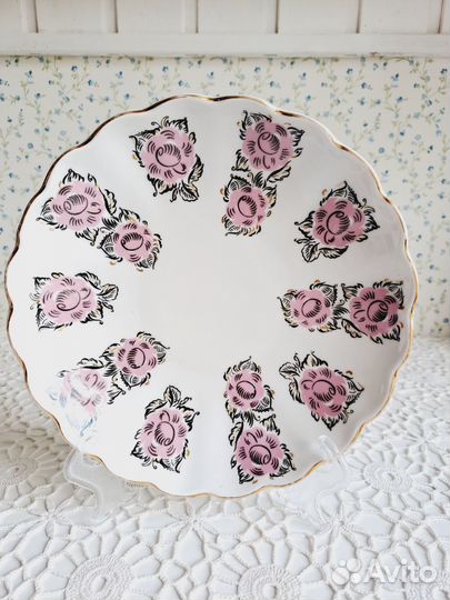 Сухарницы из сервизов лфз Розочки, Золотые травки