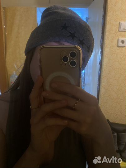 Шапка женская серая