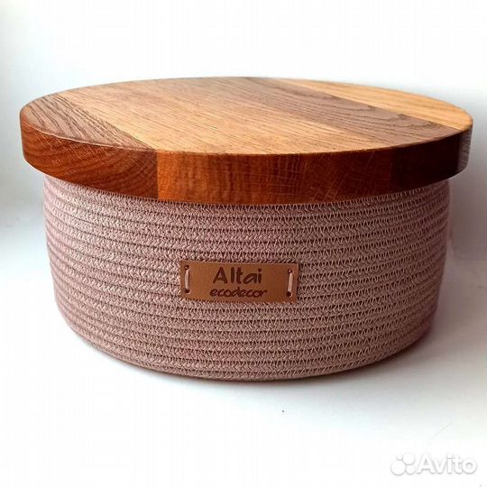 Корзина из джута, хлопкового шнура