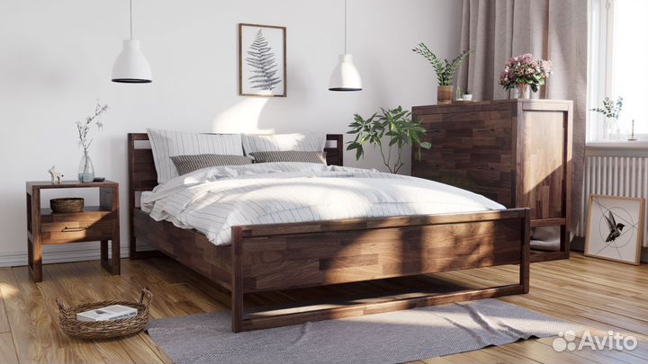 Кровать двуспальная Next 180х200 из массива дерева