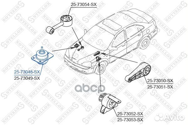 25-73048-SX подушка двс правая Daewoo Lacetti