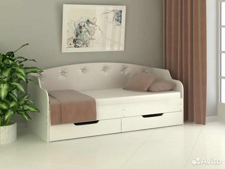 Кровать Юниор 2 Белый перламутр