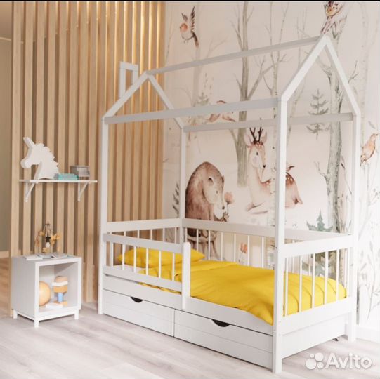 Детская кроватка-домик эко К