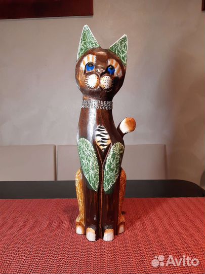Статуэтка Кошка 40 см Индонезия. Дерево