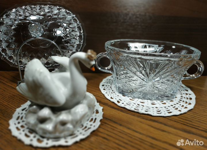 Хрустальные конфетницы, фужеры