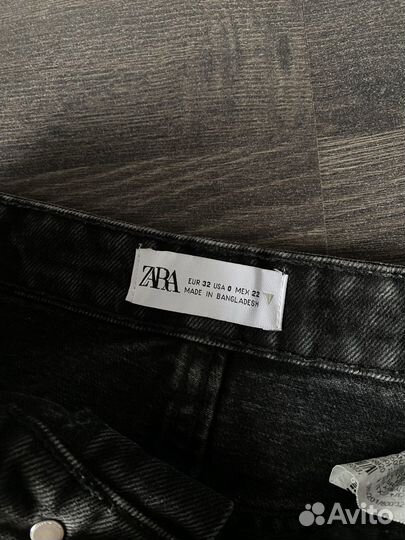Джинсовые черные шорты zara xs