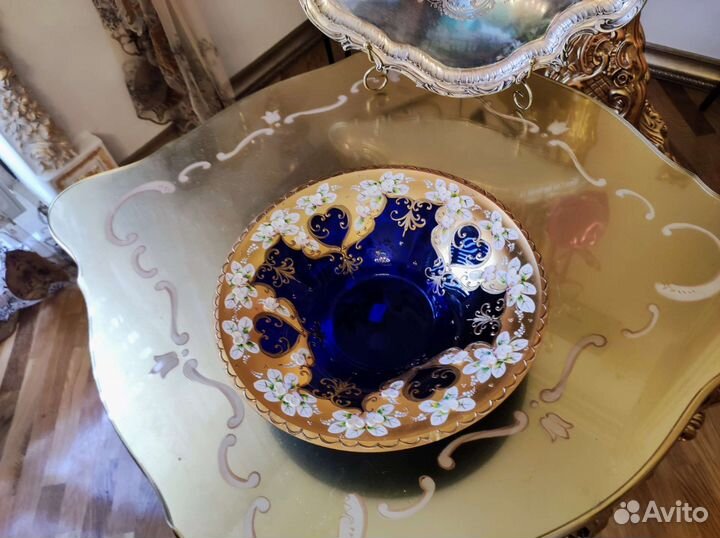 Синяя ваза Лепка