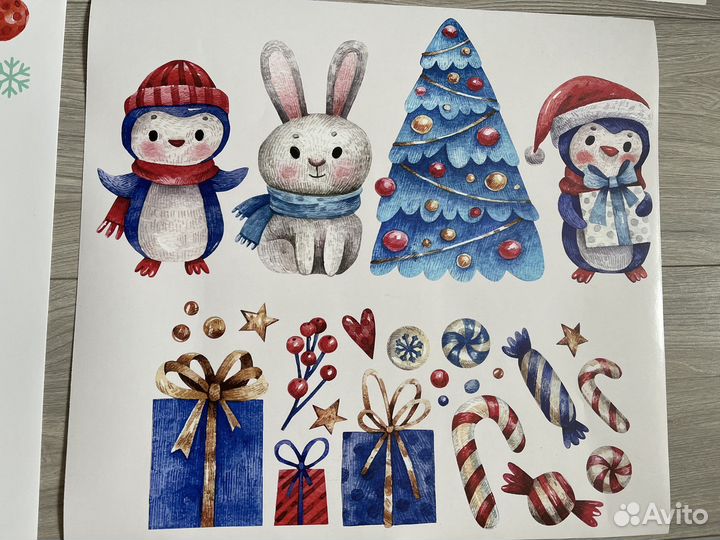 Наклейки новогодние